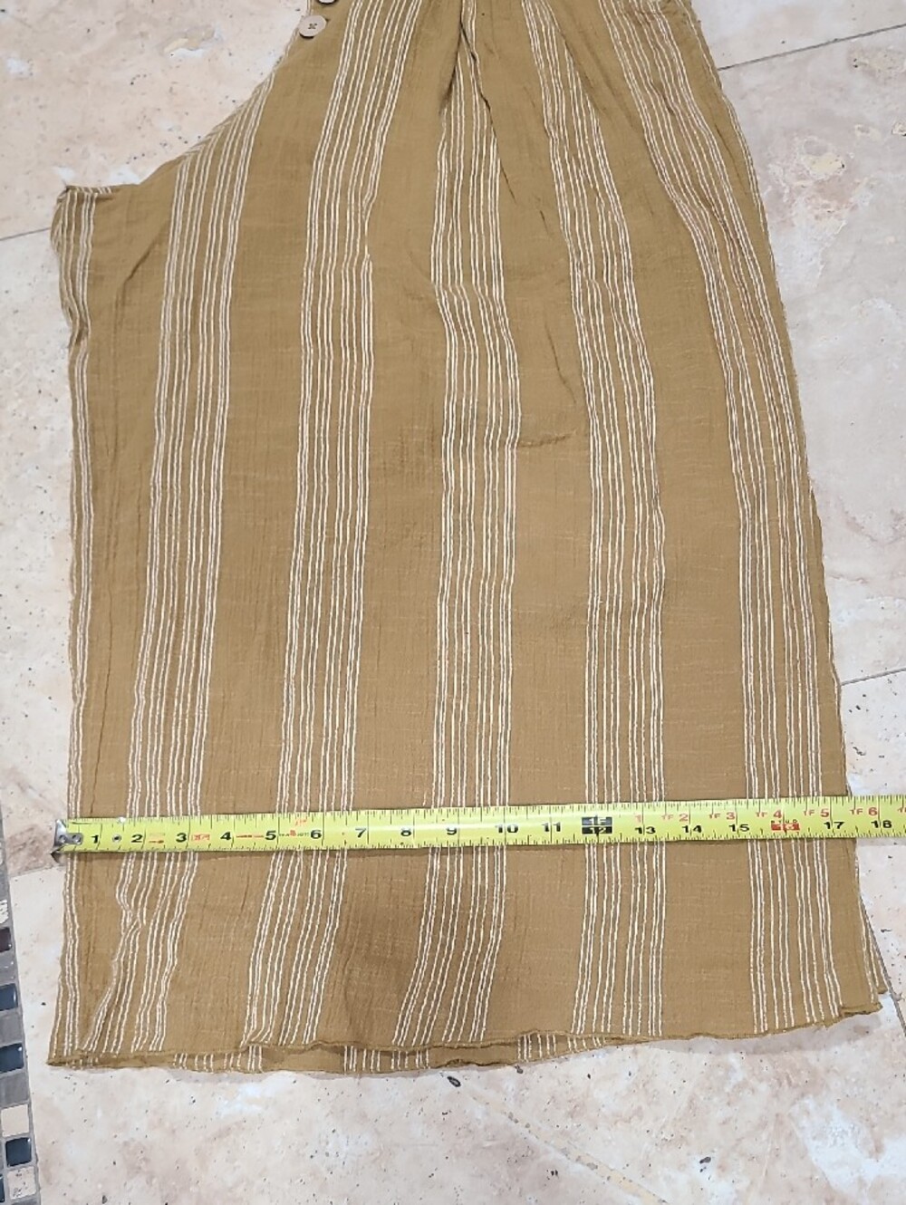 Free People Wide-Leg Striped Culotte Pants in Mustard and Cream - Picture 8 of 10
